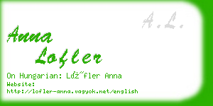 anna lofler business card